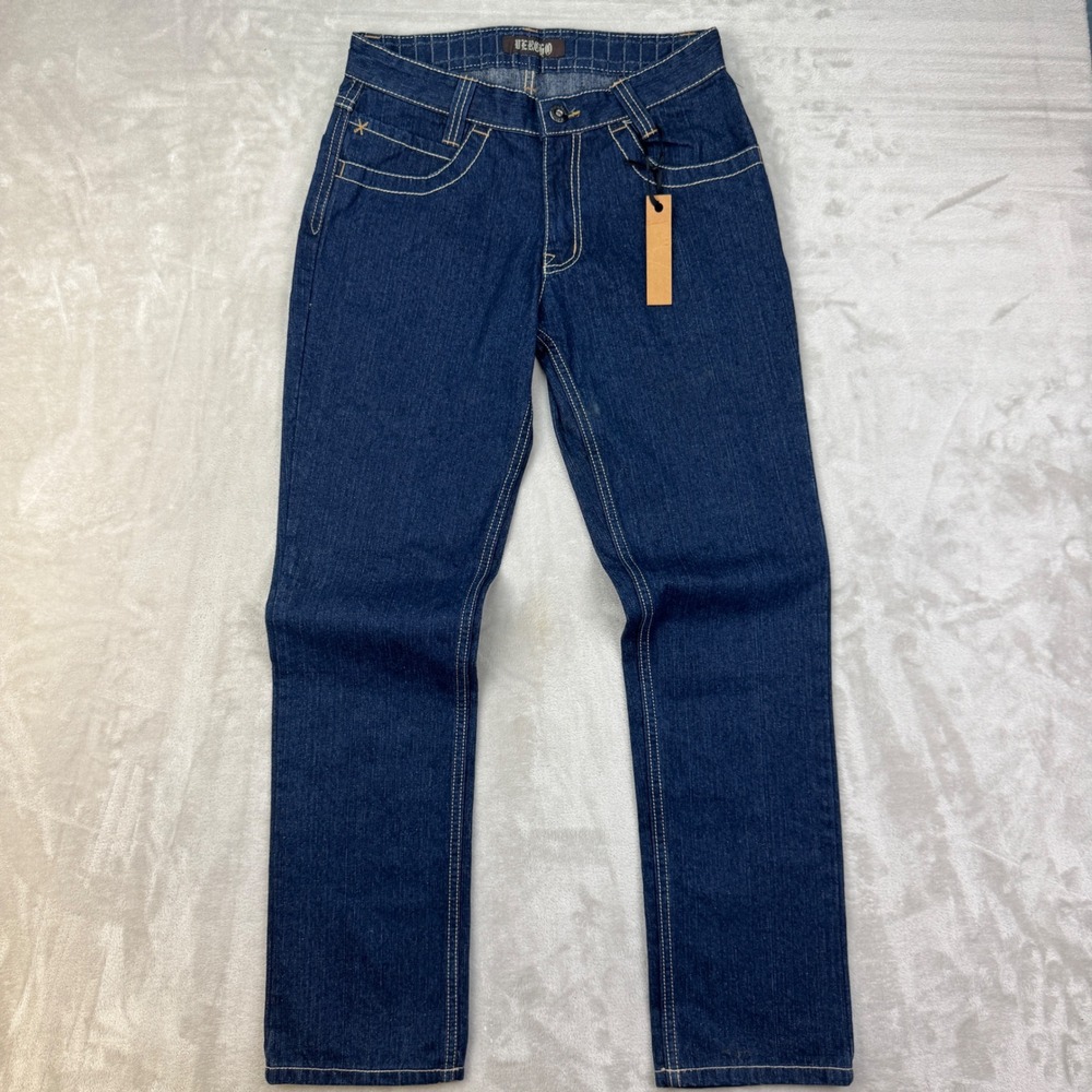 Vergo Jeans Mens 32x32 Blue Straight Skater Y2K Contrast Stitch Denim New‎